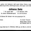 Setz Johann 1927-1976 Todesanzeige